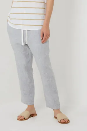 Anya Linen Pant - Textured Grey